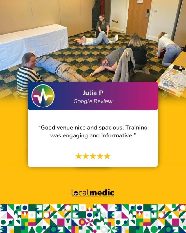 "Good venue, nice and spacious. Training was engaging and informative."

A spacious venue and a well-delivered session make all the difference. We're proud to provide both! 🙌

#TrainingFeedback #MedicalTraining #FirstAid #FirstAidTraining #LocalMedic