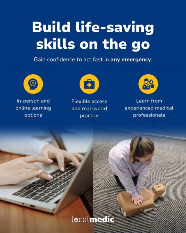 At LocalMedic, we empower you with life-saving skills that can make a difference in any emergency. From basic first aid to advanced pre-hospital care, our online and in-person courses are designed to prepare you for the unexpected.

Get certified today and be the difference when it matters most.

Visit our website or get in touch to learn more:

📧 hello@local-medic.co.uk
📞 033 33 44 32 00 | WhatsApp: 07482 062555
🌐 Learn more: www.local-medic.co.uk

#FirstAid #FirstAidTraining #LifeSavingSkills #PreHospitalCare #BePrepared #LocalMedic